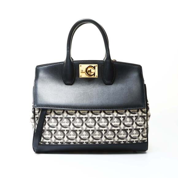 SALVATORE FERRAGAMO Handbags - Salvatore Ferragamo Gancini canvas handbag in black